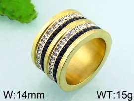 Stainless Steel Stone&Crystal Ring