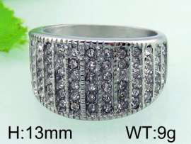 Stainless Steel Stone&Crystal Ring