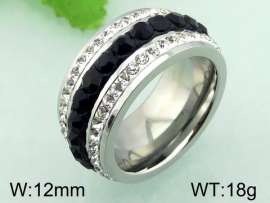Stainless Steel Stone&Crystal Ring