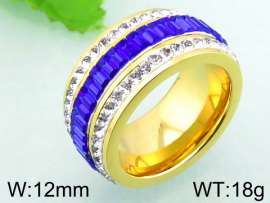 Stainless Steel Stone&Crystal Ring