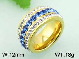 Stainless Steel Stone&Crystal Ring