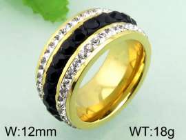Stainless Steel Stone&Crystal Ring