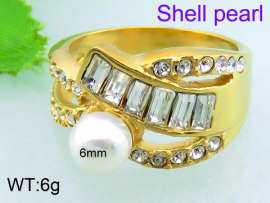 SS Shell Pearl Rings