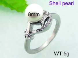 SS Shell Pearl Rings