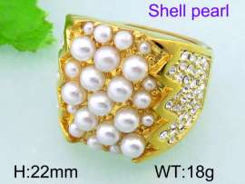 SS Shell Pearl Rings
