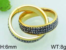 Stainless Steel Stone&Crystal Ring