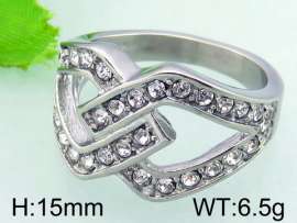 Stainless Steel Stone&Crystal Ring