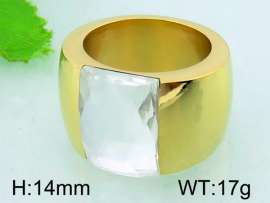 Stainless Steel Stone&Crystal Ring