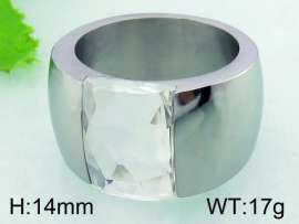 Stainless Steel Stone&Crystal Ring: