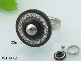 Stainless Steel Stone&Crystal Ring