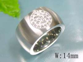 Stainless Steel Stone&Crystal Ring