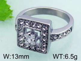 Stainless Steel Stone&Crystal Ring