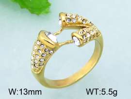 Stainless Steel Stone&Crystal Ring