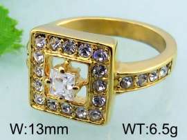 Stainless Steel Stone&Crystal Ring