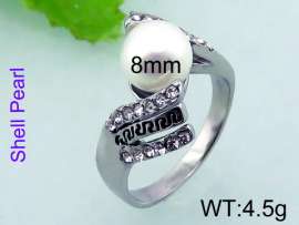 SS Shell Pearl Rings