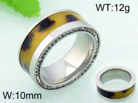 Stainless Steel Stone&Crystal Ring