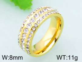 Stainless Steel Stone&Crystal Ring