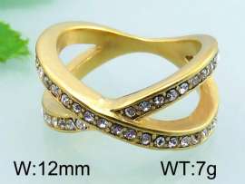 Stainless Steel Stone&Crystal Ring