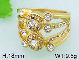 Stainless Steel Stone&Crystal Ring