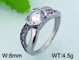 Stainless Steel Stone&Crystal Ring