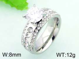Stainless Steel Stone&Crystal Ring