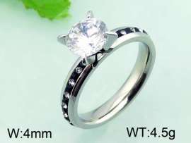 Stainless Steel Stone&Crystal Ring