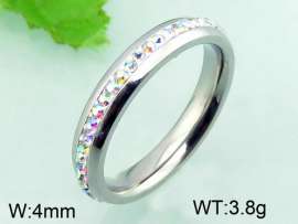 Stainless Steel Stone&Crystal Ring