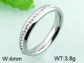 Stainless Steel Stone&Crystal Ring