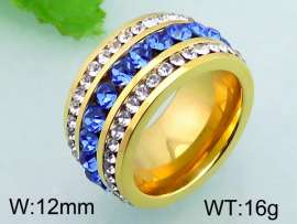 Stainless Steel Stone&Crystal Ring