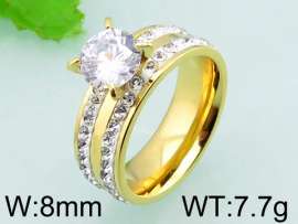 Stainless Steel Stone&Crystal Ring