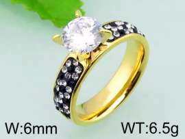 Stainless Steel Stone&Crystal Ring