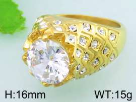 Stainless Steel Stone&Crystal Ring