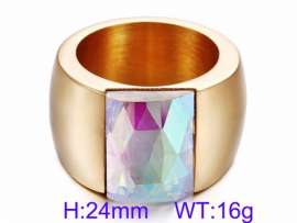 Stainless Steel Stone&Crystal Ring