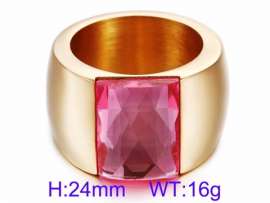 Stainless Steel Stone&Crystal Ring