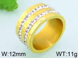 Stainless Steel Stone&Crystal Ring