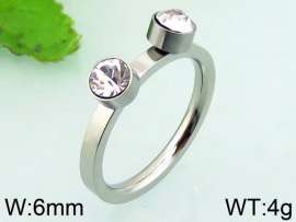 Stainless Steel Stone&Crystal Ring