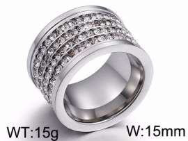 Stainless Steel Stone&Crystal Ring