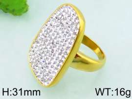 Stainless Steel Stone&Crystal Ring