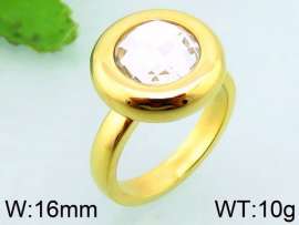 Stainless Steel Stone&Crystal Ring