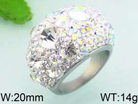 Stainless Steel Stone&Crystal Ring