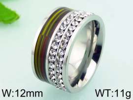 Stainless Steel Stone&Crystal Ring
