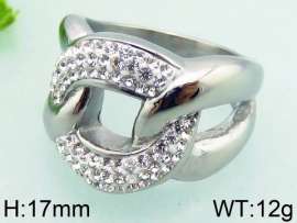 Stainless Steel Stone&Crystal Ring