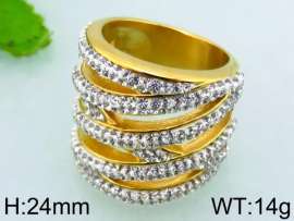 Stainless Steel Stone&Crystal Ring