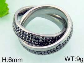 Stainless Steel Stone&Crystal Ring