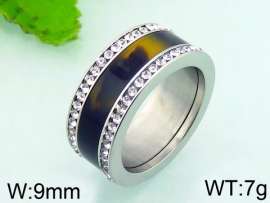 Stainless Steel Stone&Crystal Ring