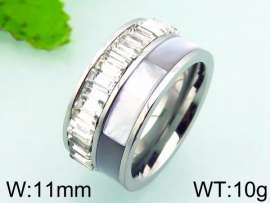 Stainless Steel Stone&Crystal Ring