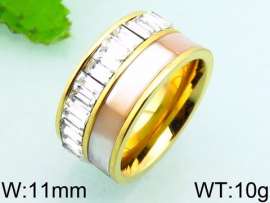 Stainless Steel Stone&Crystal Ring