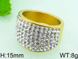 Stainless Steel Stone&Crystal Ring
