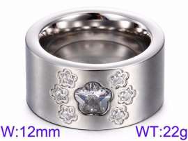 Stainless Steel Stone&Crystal Ring