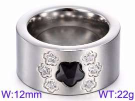 Stainless Steel Stone&Crystal Ring